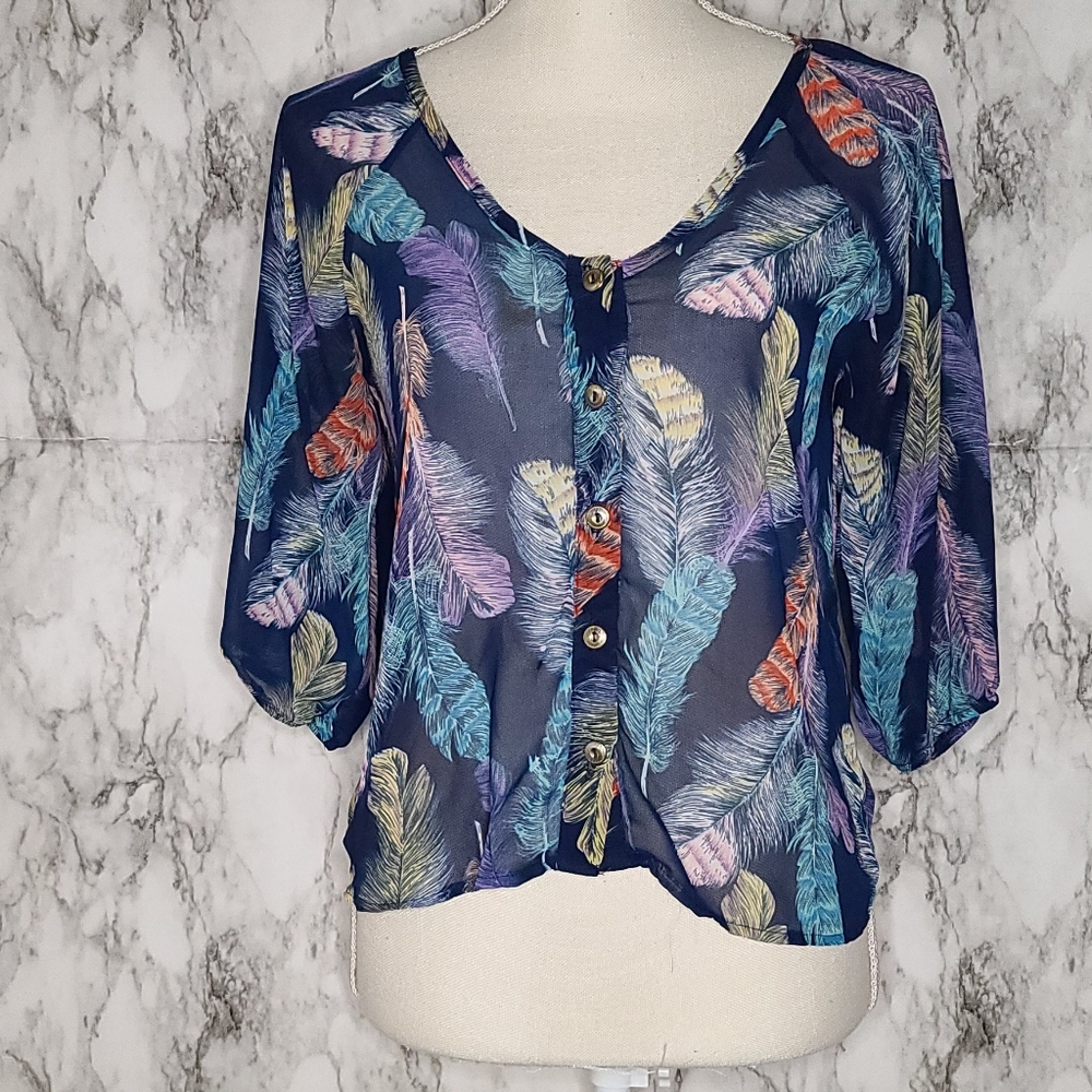 Body Central feather blouse size small